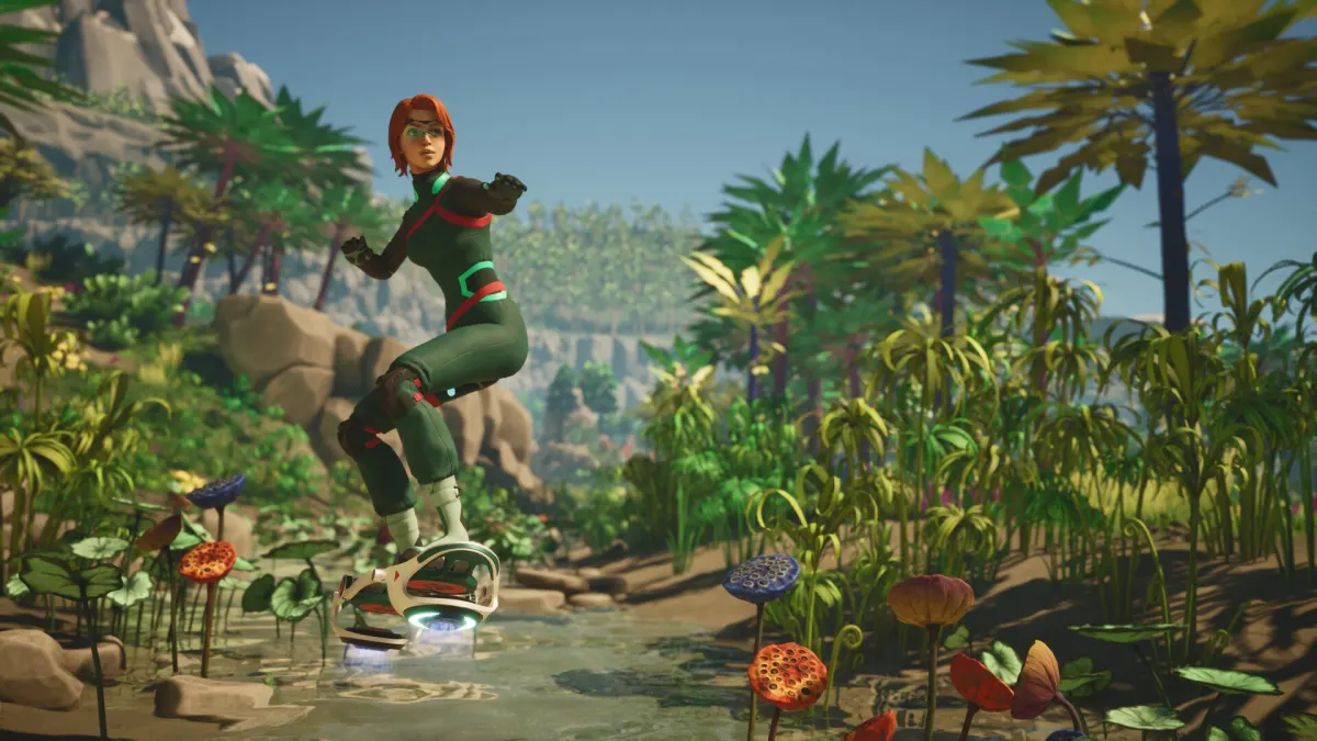 Hennessy traverse une zone humide alien sur un hoverboard